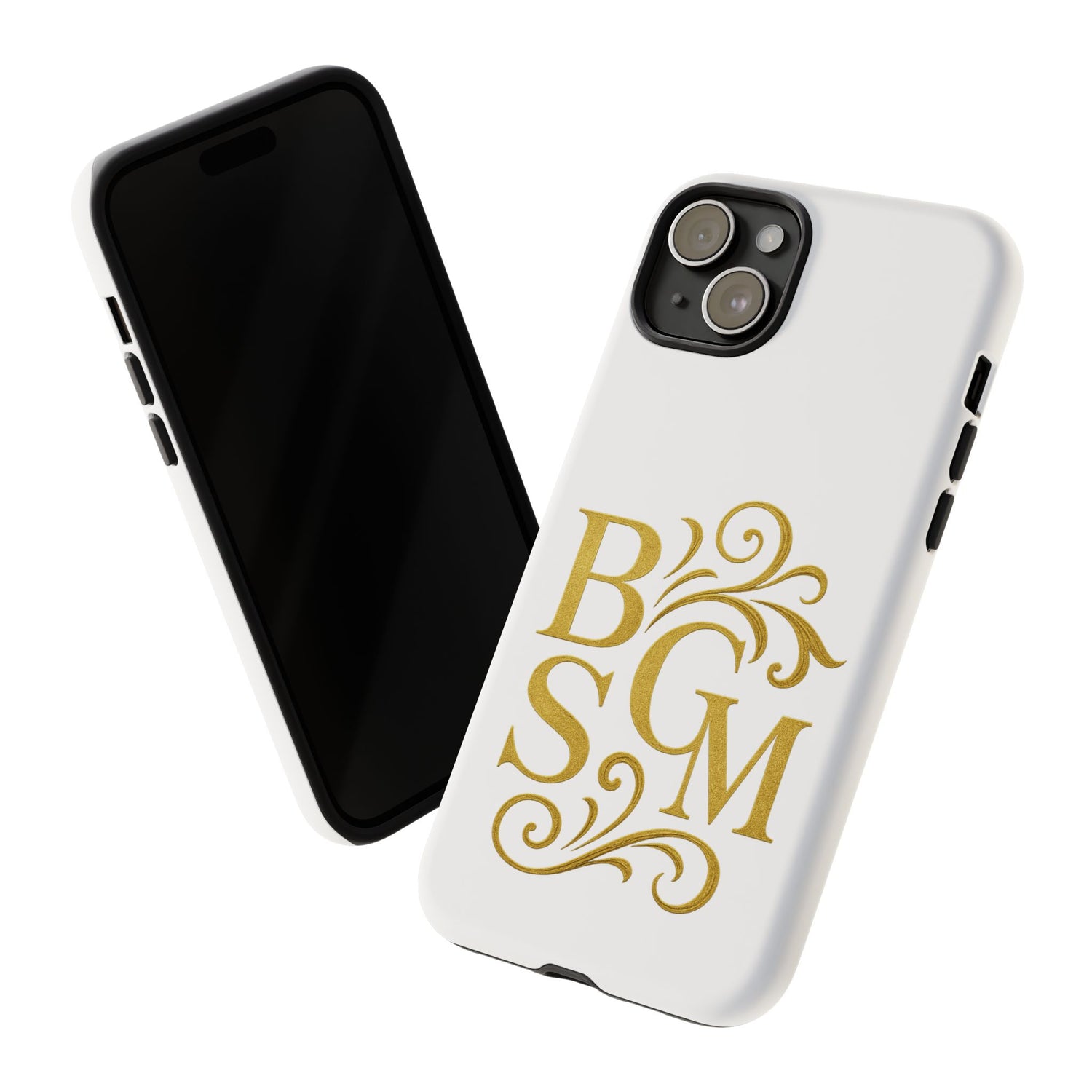 Monogram Tough Case – Elegant Gold B S G M Flourish Phone Case