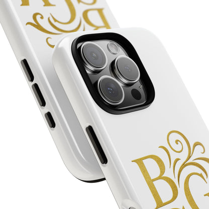 Monogram Tough Case – Elegant Gold B S G M Flourish Phone Case