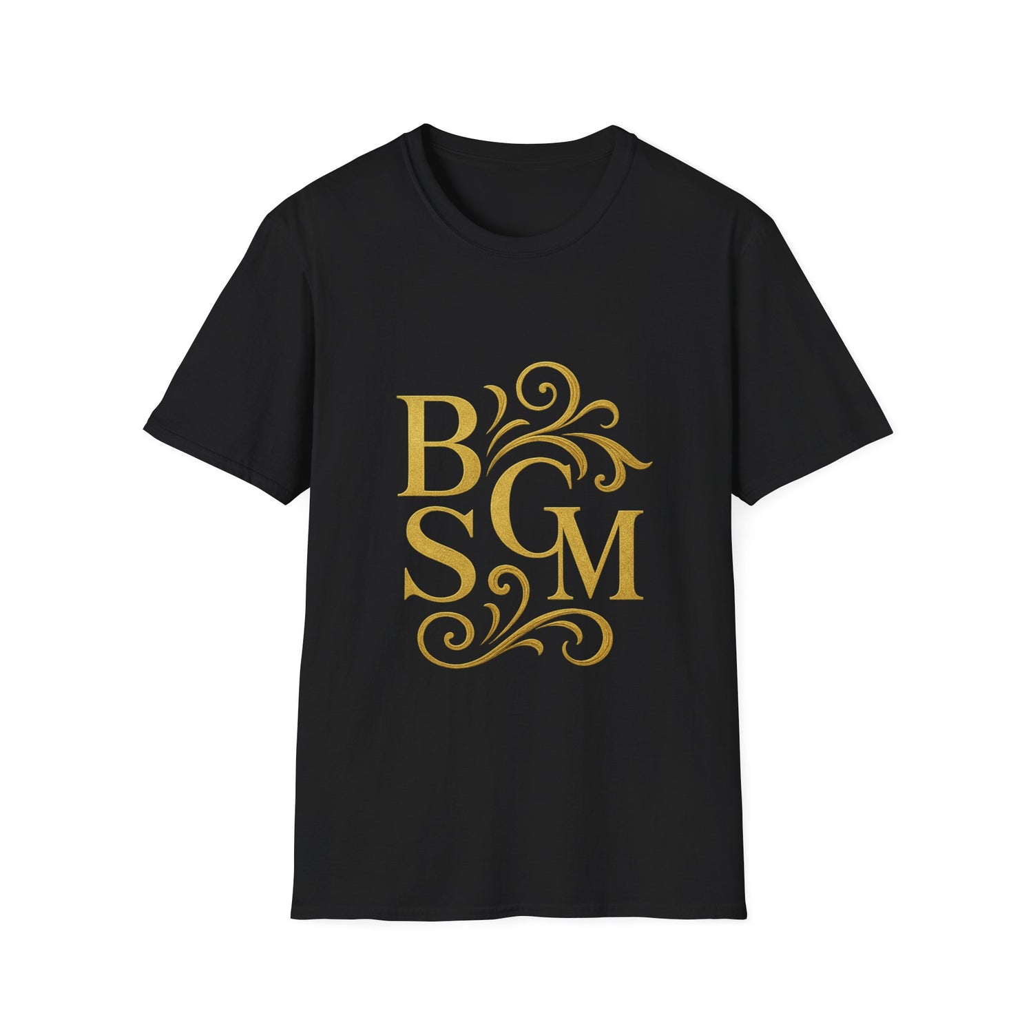 BGSM Monogram T-Shirt — Decorative Gold Front &amp; Blue Circle Back