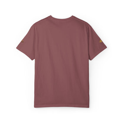 Autumn Fox Pocket T-Shirt — Rust Garment-Dyed Tee with Pocket Fox Design