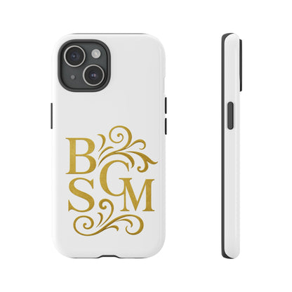 Monogram Tough Case – Elegant Gold B S G M Flourish Phone Case