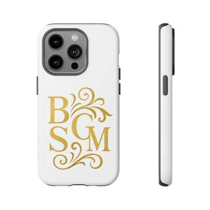 Monogram Tough Case – Elegant Gold B S G M Flourish Phone Case