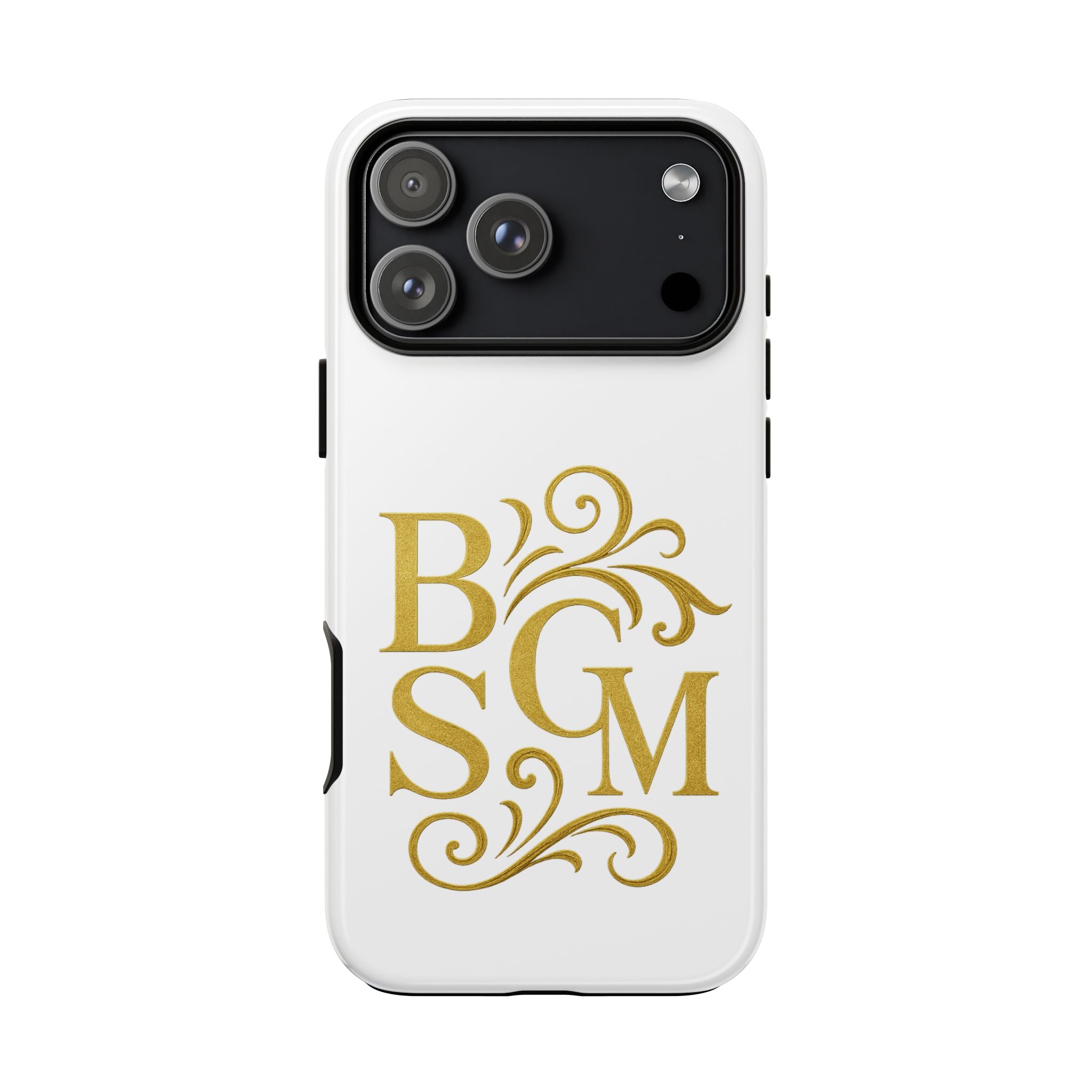 Monogram Tough Case – Elegant Gold B S G M Flourish Phone Case