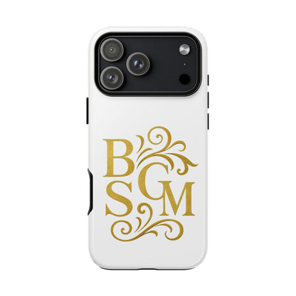 Monogram Tough Case – Elegant Gold B S G M Flourish Phone Case