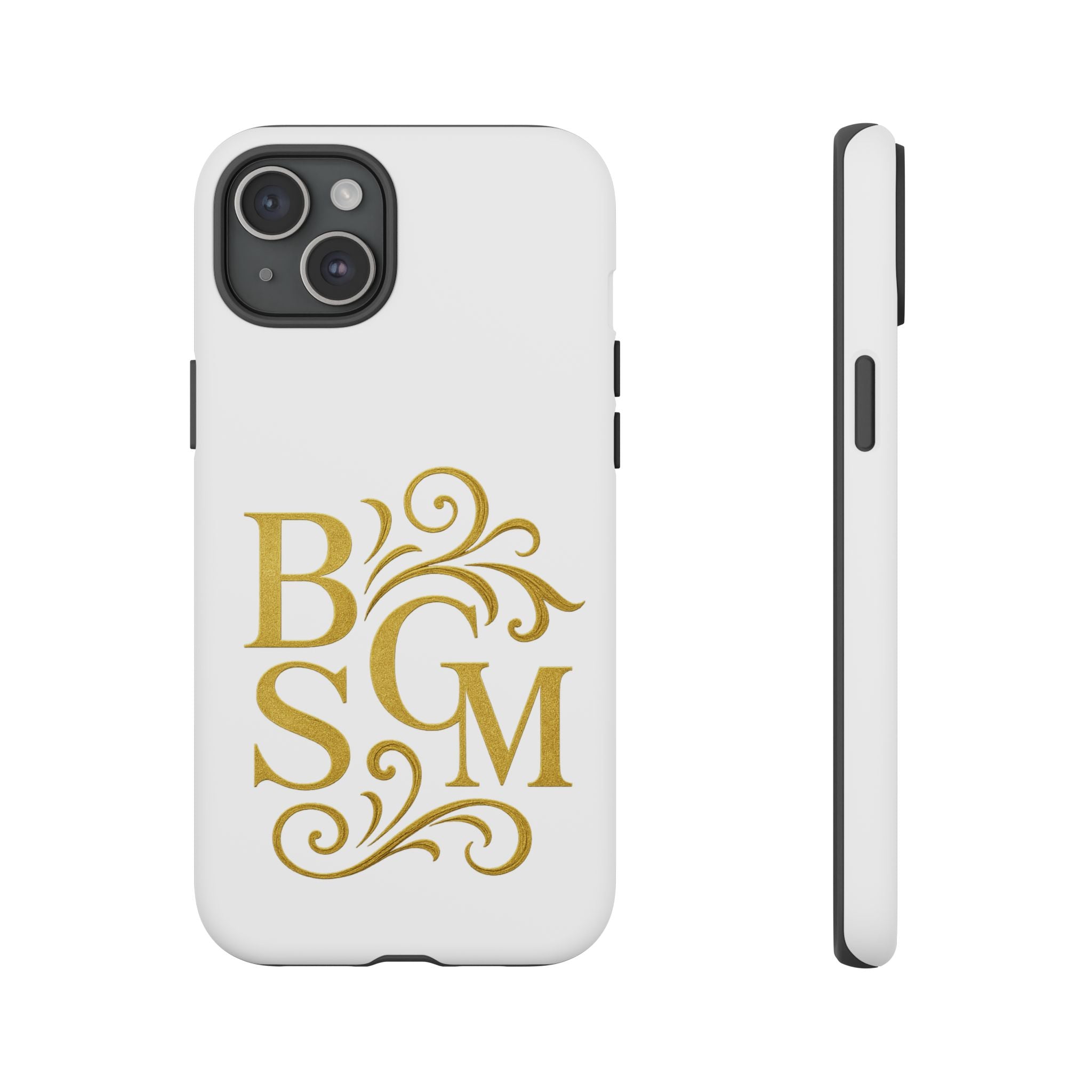 Monogram Tough Case – Elegant Gold B S G M Flourish Phone Case