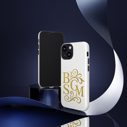 Monogram Tough Case – Elegant Gold B S G M Flourish Phone Case