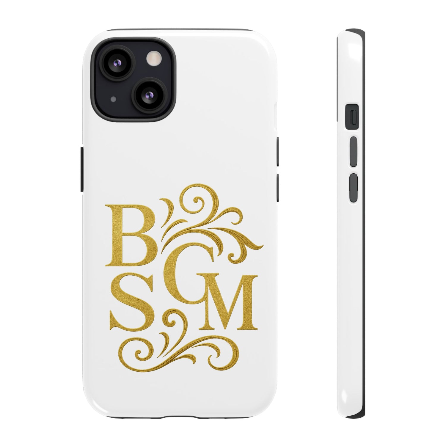 Monogram Tough Case – Elegant Gold B S G M Flourish Phone Case