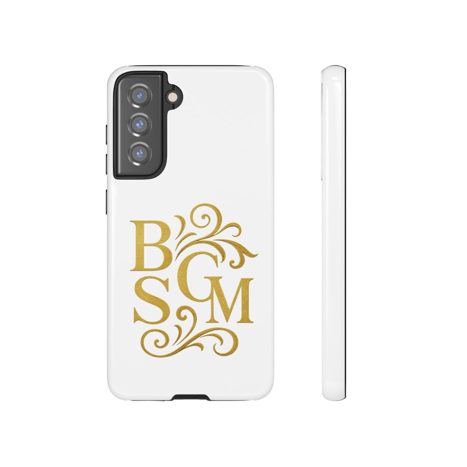 Monogram Tough Case – Elegant Gold B S G M Flourish Phone Case