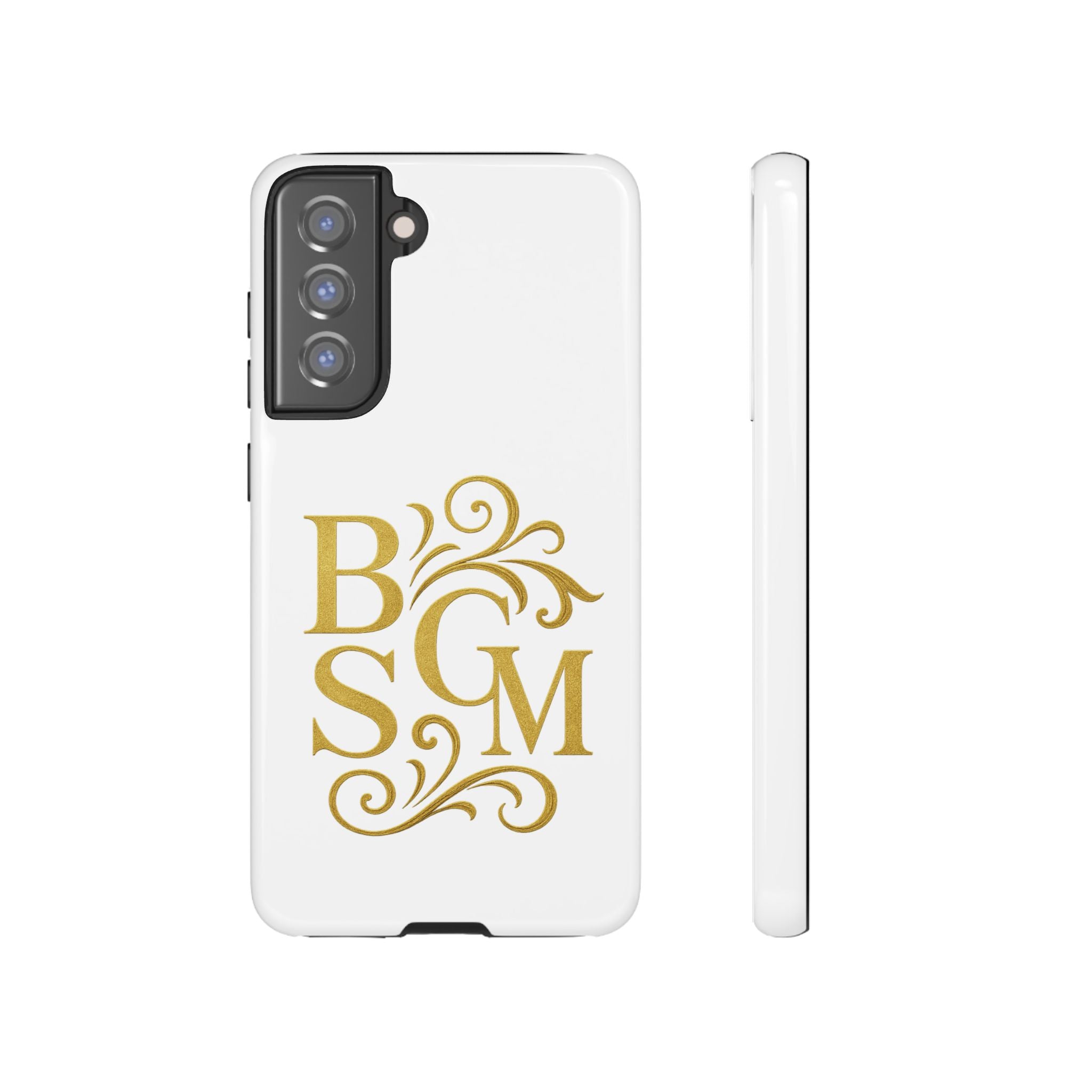 Monogram Tough Case – Elegant Gold B S G M Flourish Phone Case