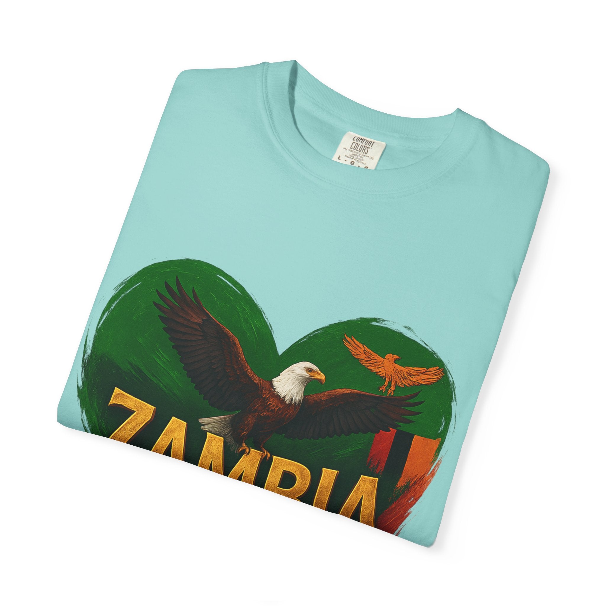BGSM Zambia Heart Eagle T-Shirt — Patriotic Zambia Graphic Tee