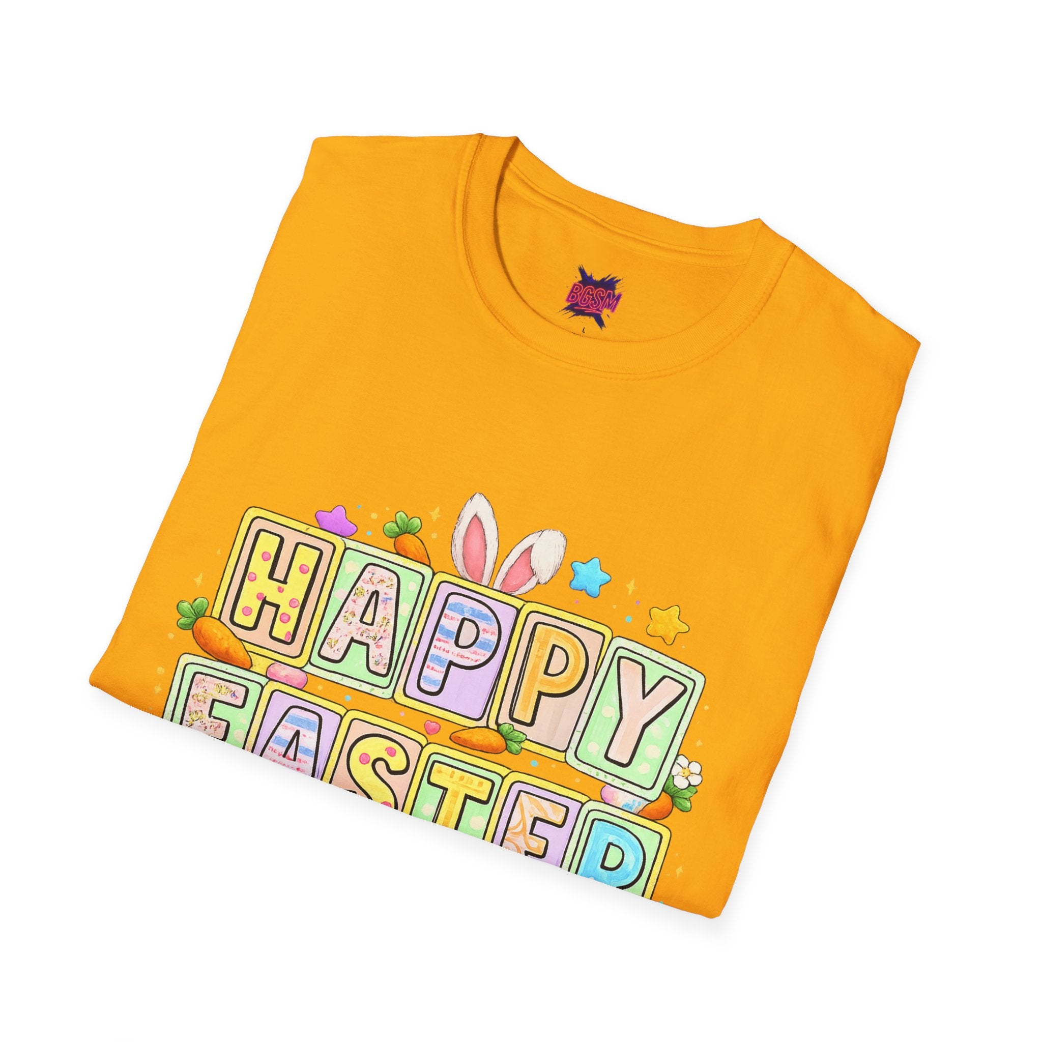 BGSM Happy Easter T-Shirt — Pastel Bunny &amp; Eggs Holiday Tee