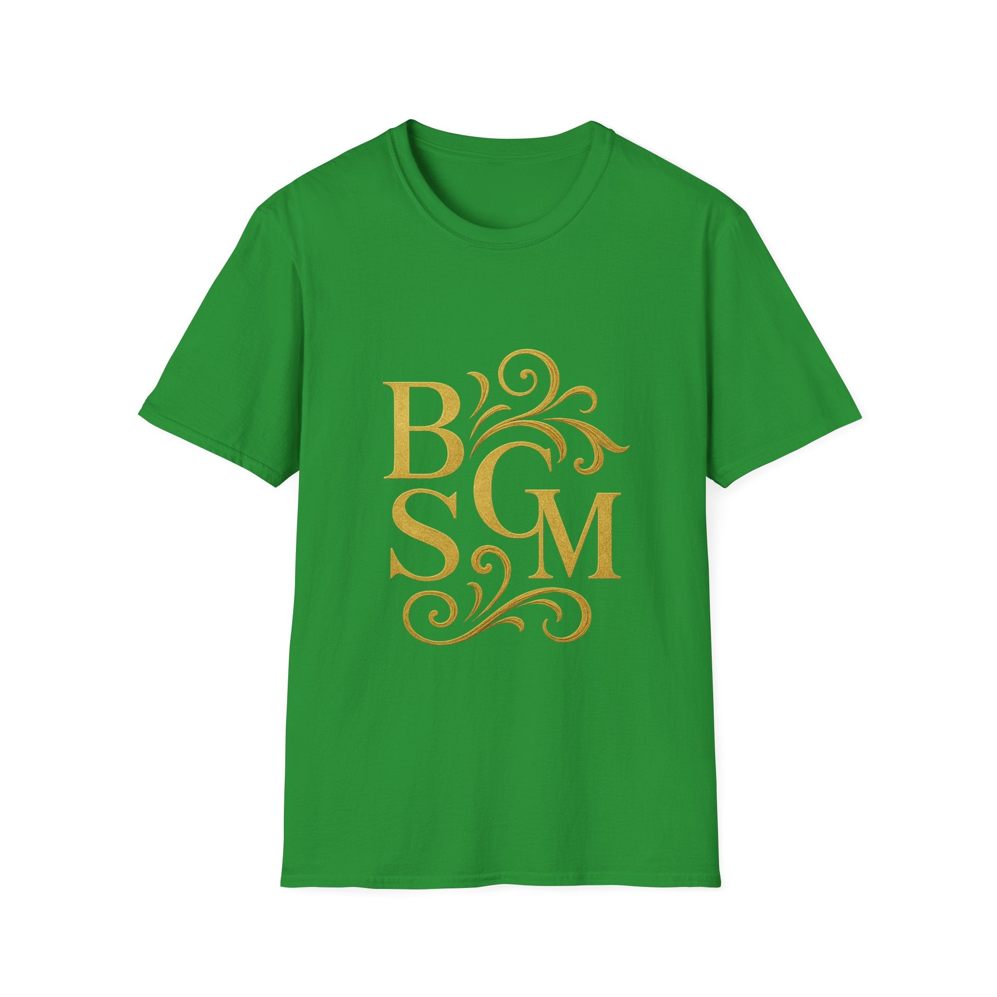 BGSM Monogram T-Shirt — Decorative Gold Front &amp; Blue Circle Back