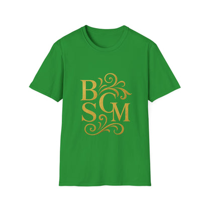 BGSM Monogram T-Shirt — Decorative Gold Front &amp; Blue Circle Back