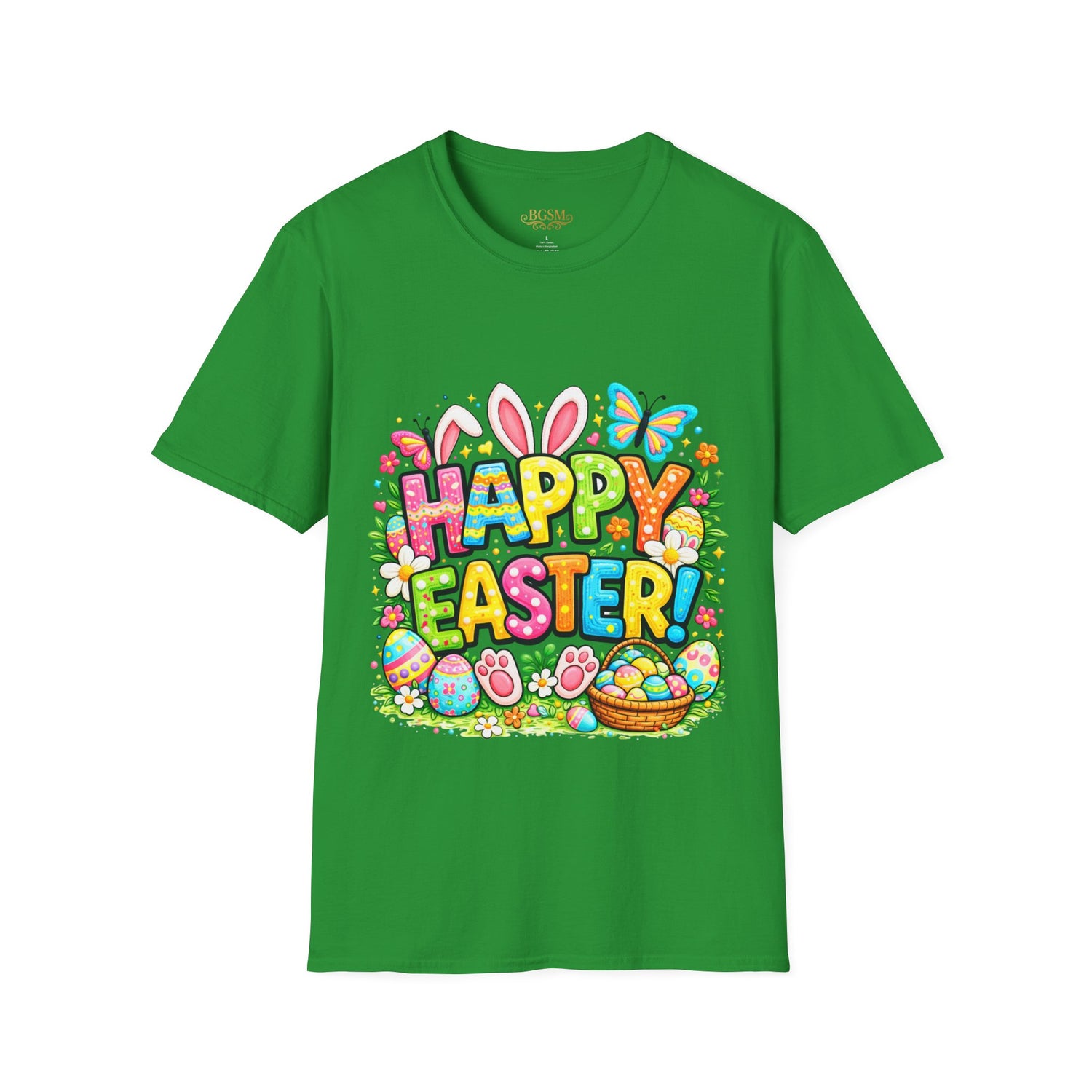 BGSM Easter Bunny Graphic T-Shirt — "Happy Easter" Colorful Holiday Tee