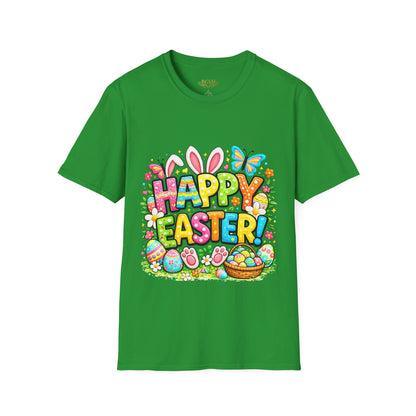 BGSM Easter Bunny Graphic T-Shirt — "Happy Easter" Colorful Holiday Tee