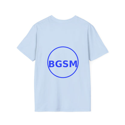 BGSM Monogram T-Shirt — Decorative Gold Front &amp; Blue Circle Back