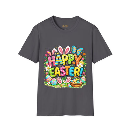 BGSM Easter Bunny Graphic T-Shirt — "Happy Easter" Colorful Holiday Tee