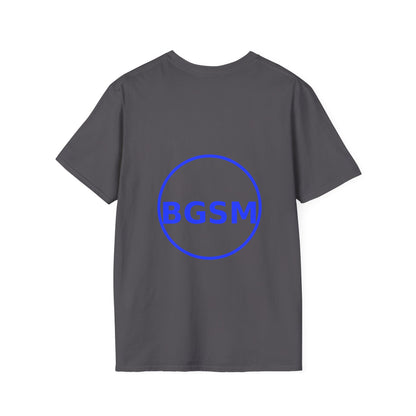 BGSM Monogram T-Shirt — Decorative Gold Front &amp; Blue Circle Back