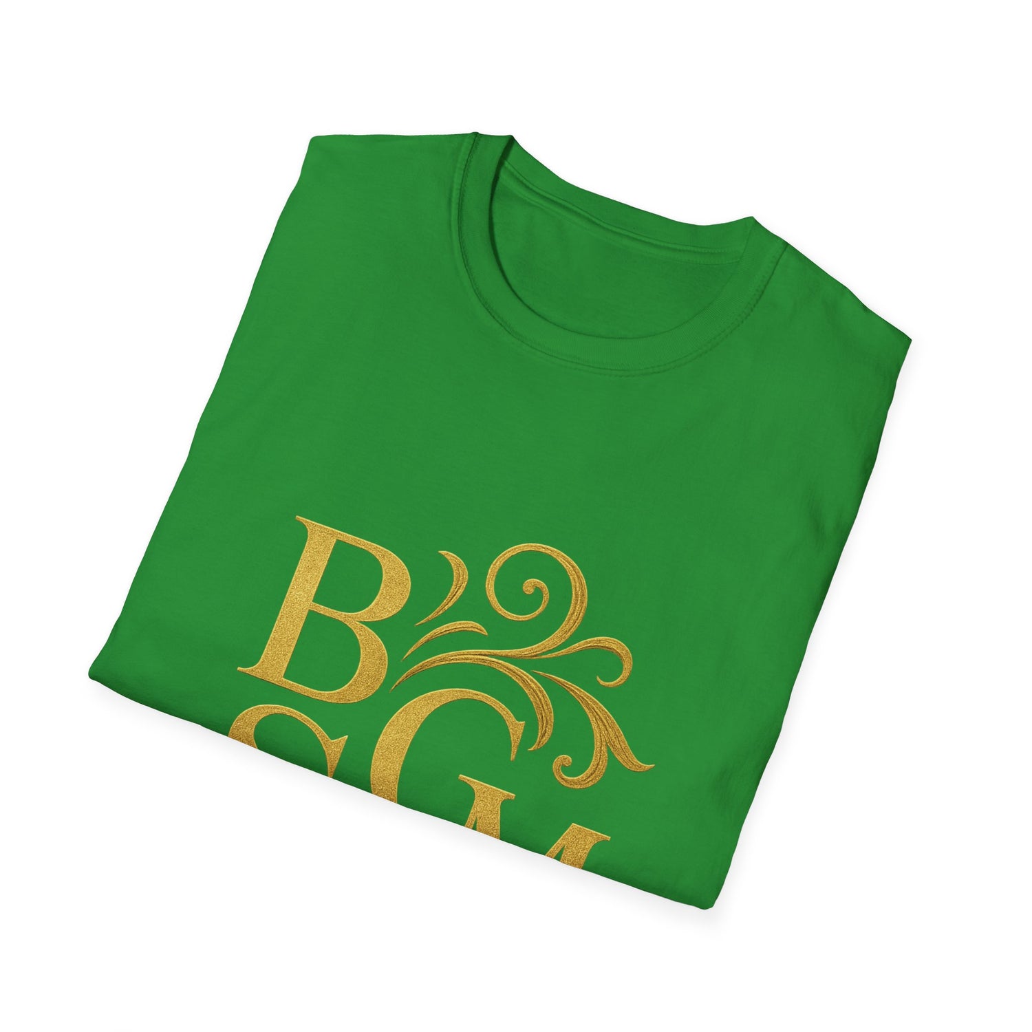 BGSM Monogram T-Shirt — Decorative Gold Front &amp; Blue Circle Back