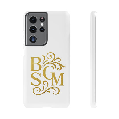 Monogram Tough Case – Elegant Gold B S G M Flourish Phone Case