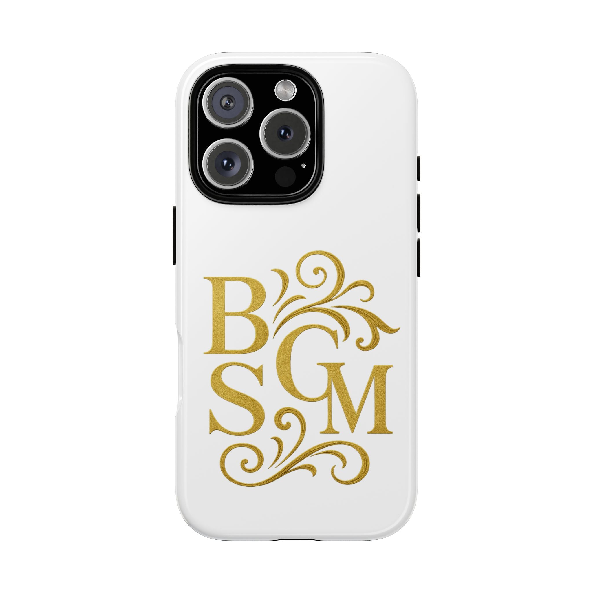 Monogram Tough Case – Elegant Gold B S G M Flourish Phone Case
