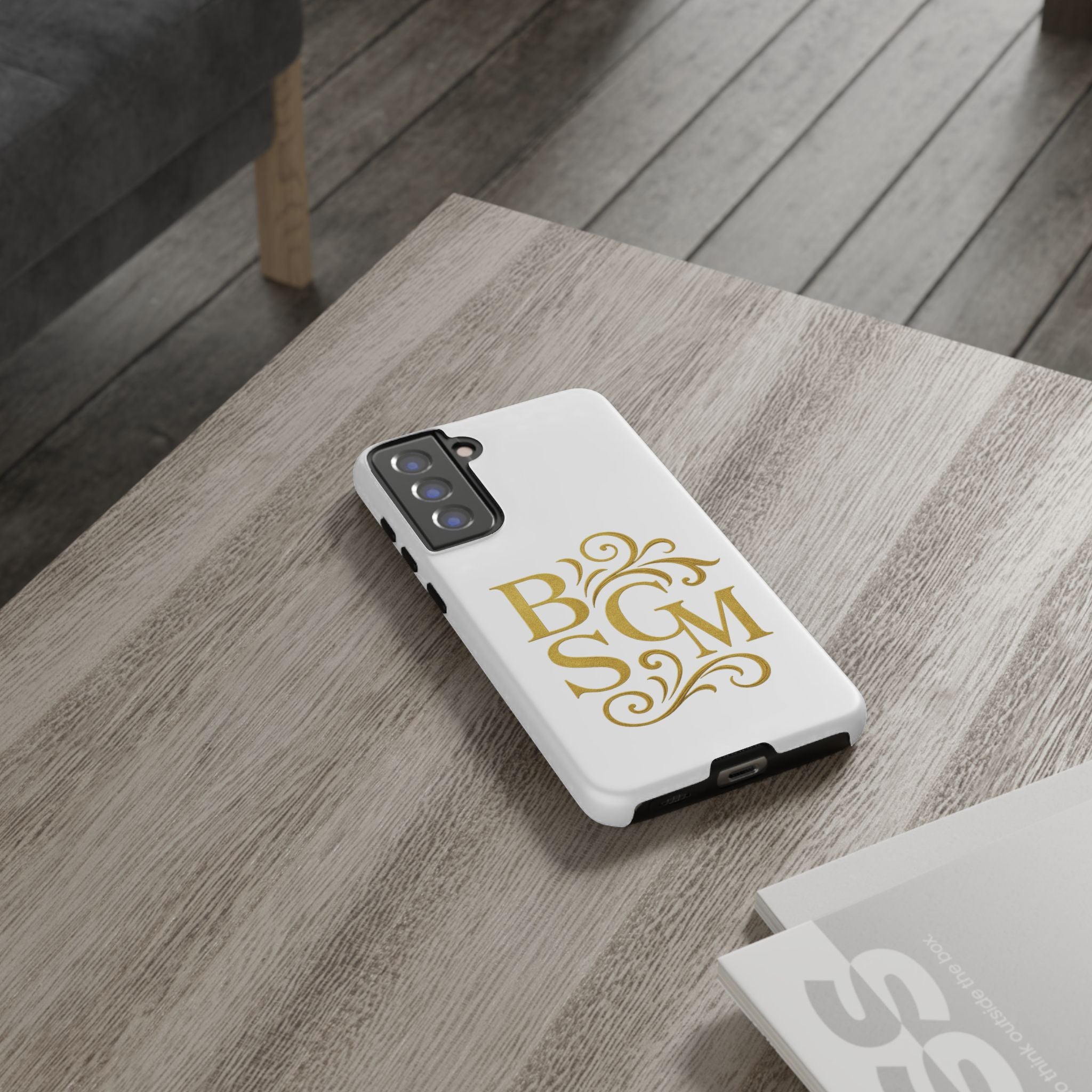Monogram Tough Case – Elegant Gold B S G M Flourish Phone Case