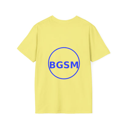 BGSM Monogram T-Shirt — Decorative Gold Front &amp; Blue Circle Back