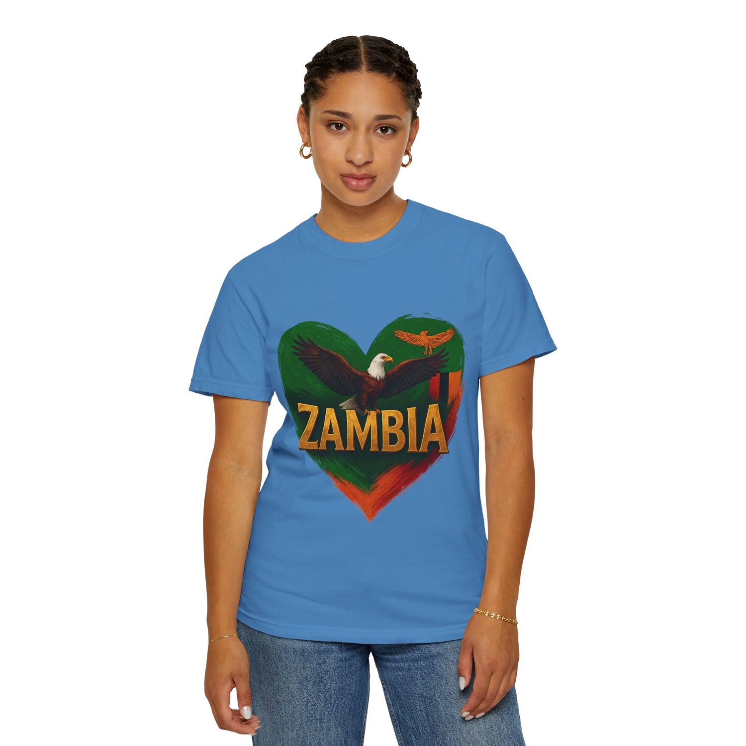 BGSM Zambia Heart Eagle T-Shirt — Patriotic Zambia Graphic Tee