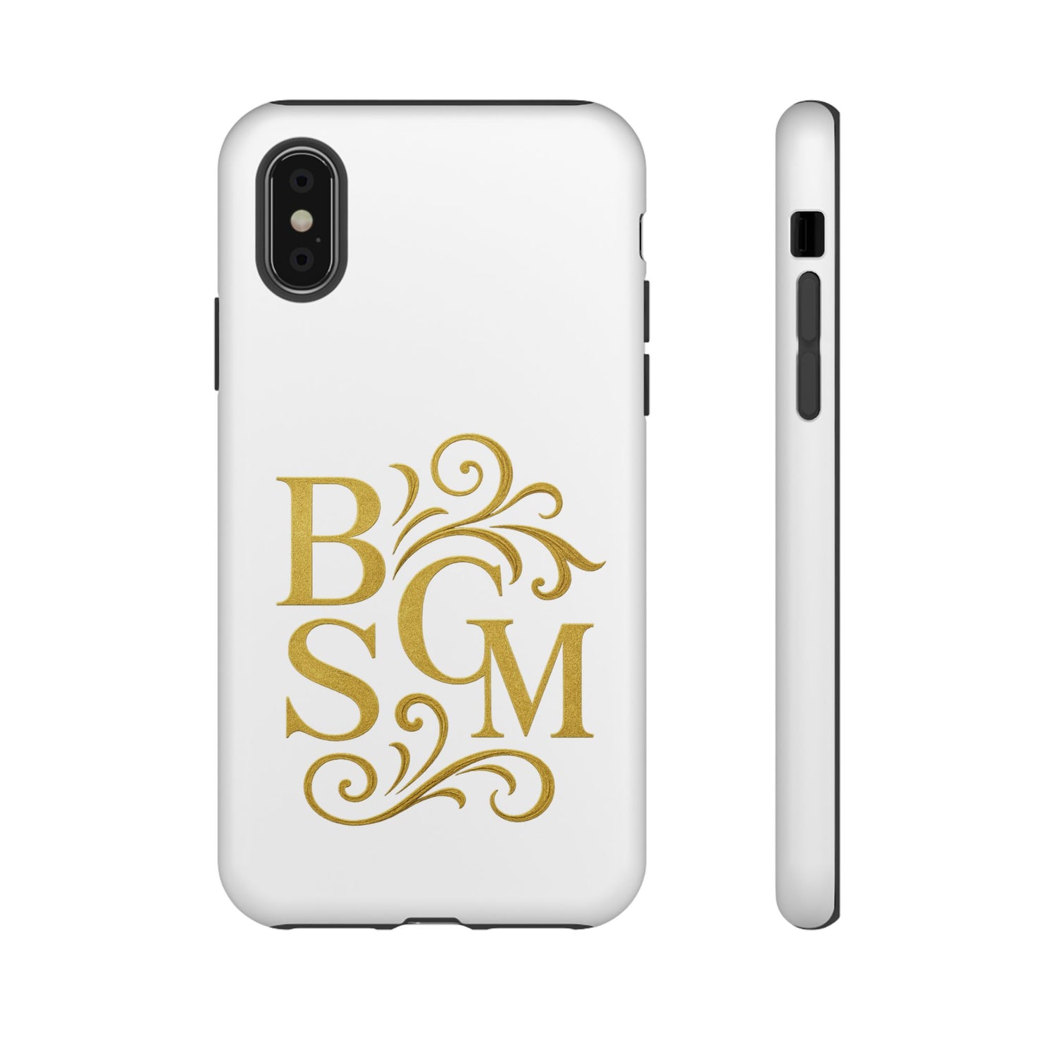 Monogram Tough Case – Elegant Gold B S G M Flourish Phone Case