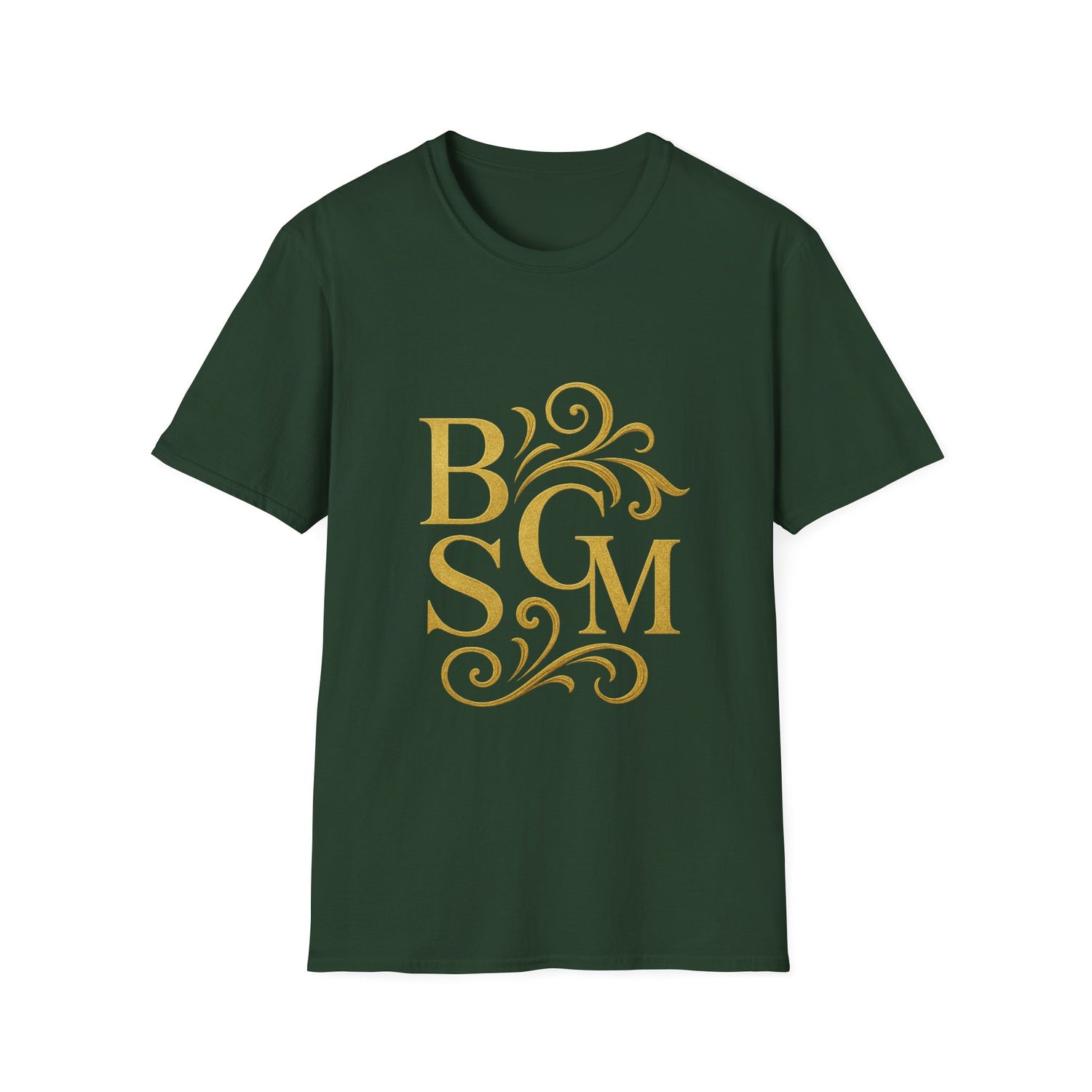 BGSM Monogram T-Shirt — Decorative Gold Front &amp; Blue Circle Back