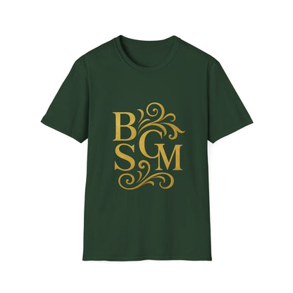 BGSM Monogram T-Shirt — Decorative Gold Front &amp; Blue Circle Back