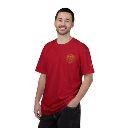 Autumn Fox Pocket T-Shirt — Rust Garment-Dyed Tee with Pocket Fox Design