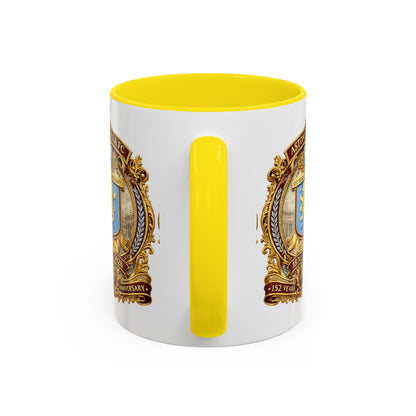 Aston Villa Crest Coffee Mug – 1874–2026 Anniversary Accent Mug (11/15 oz)