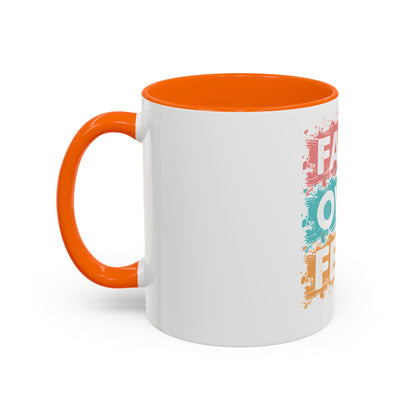 Faith Over Fear Accent Coffee Mug — Inspirational Christian Ceramic Mug (11/15oz)