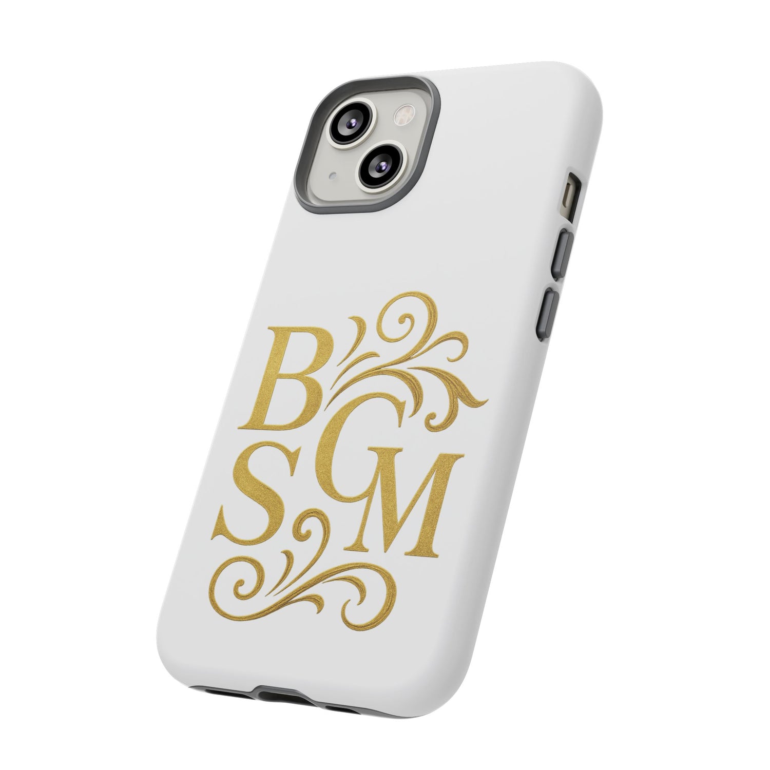 Monogram Tough Case – Elegant Gold B S G M Flourish Phone Case