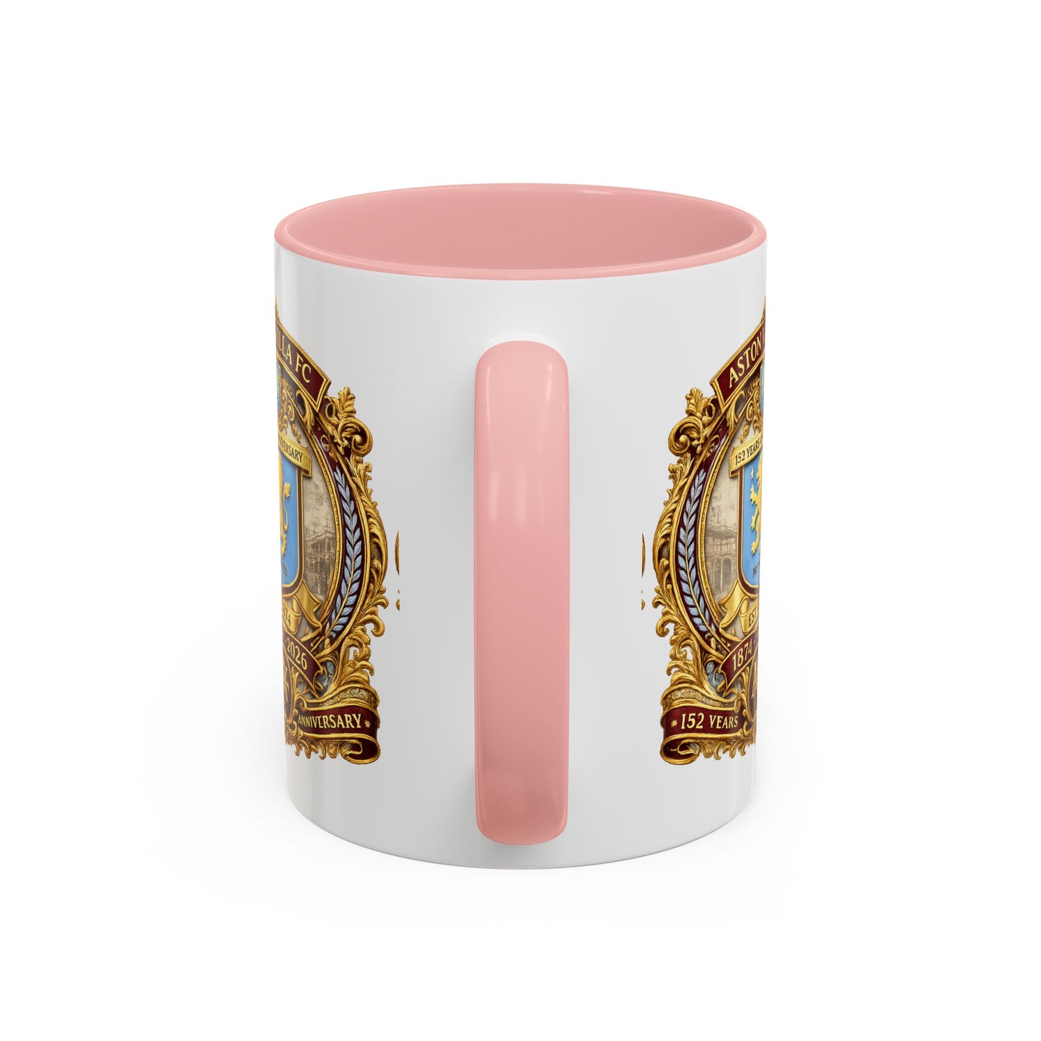 Aston Villa Crest Coffee Mug – 1874–2026 Anniversary Accent Mug (11/15 oz)