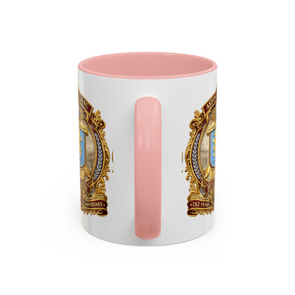 Aston Villa Crest Coffee Mug – 1874–2026 Anniversary Accent Mug (11/15 oz)