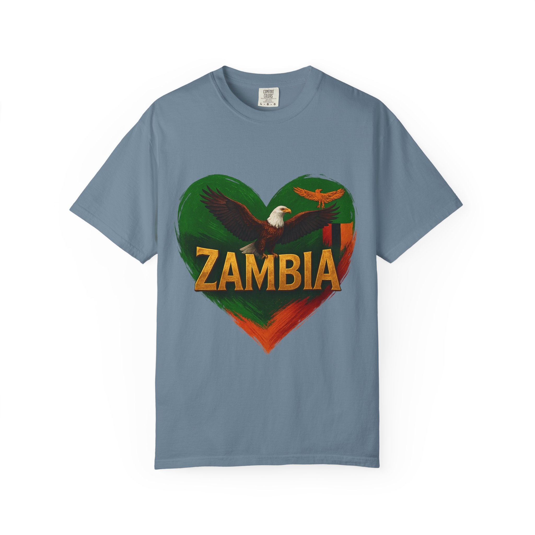 BGSM Zambia Heart Eagle T-Shirt — Patriotic Zambia Graphic Tee