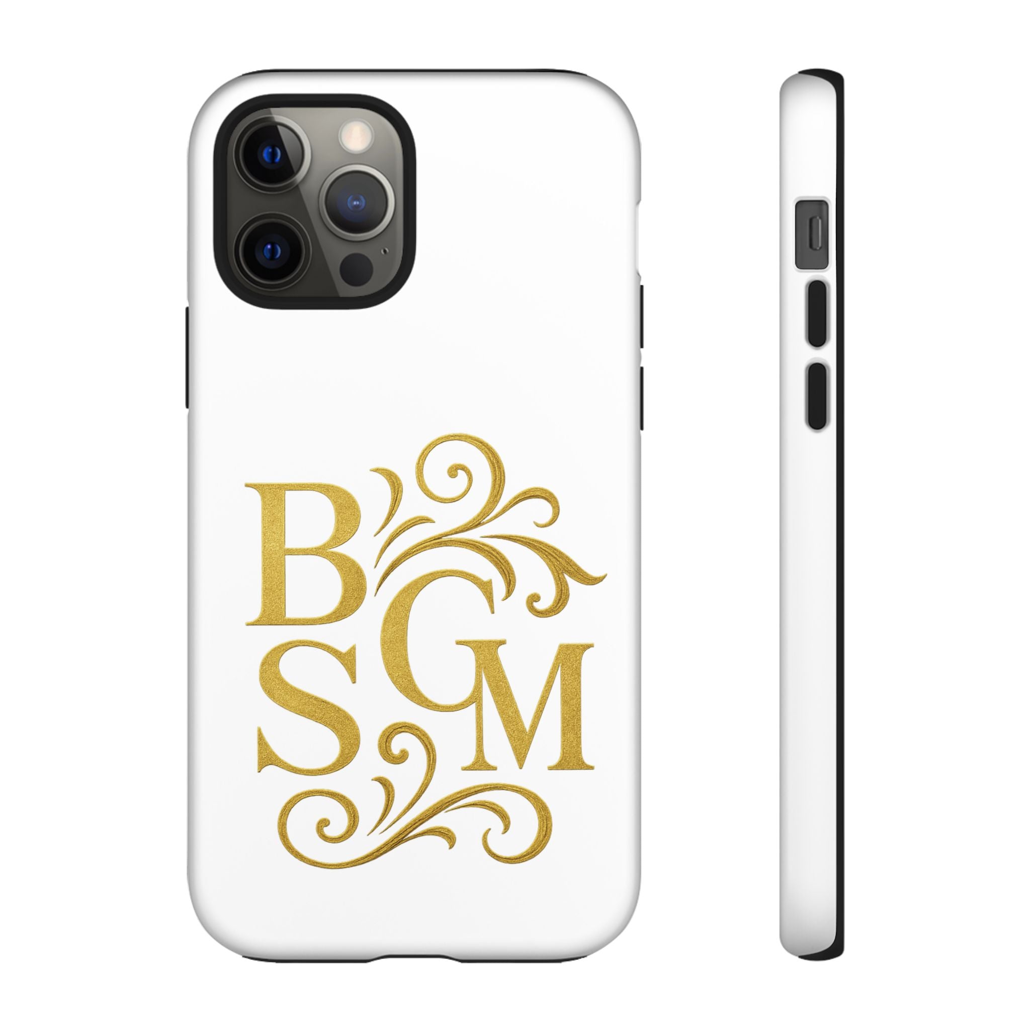 Monogram Tough Case – Elegant Gold B S G M Flourish Phone Case