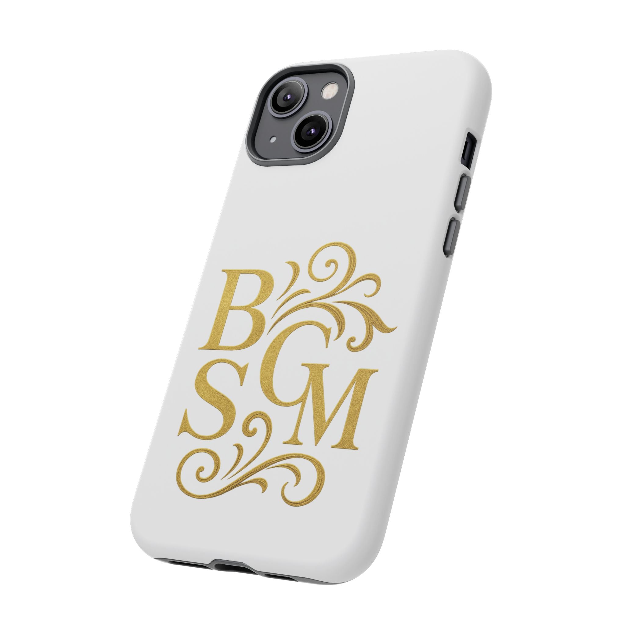 Monogram Tough Case – Elegant Gold B S G M Flourish Phone Case