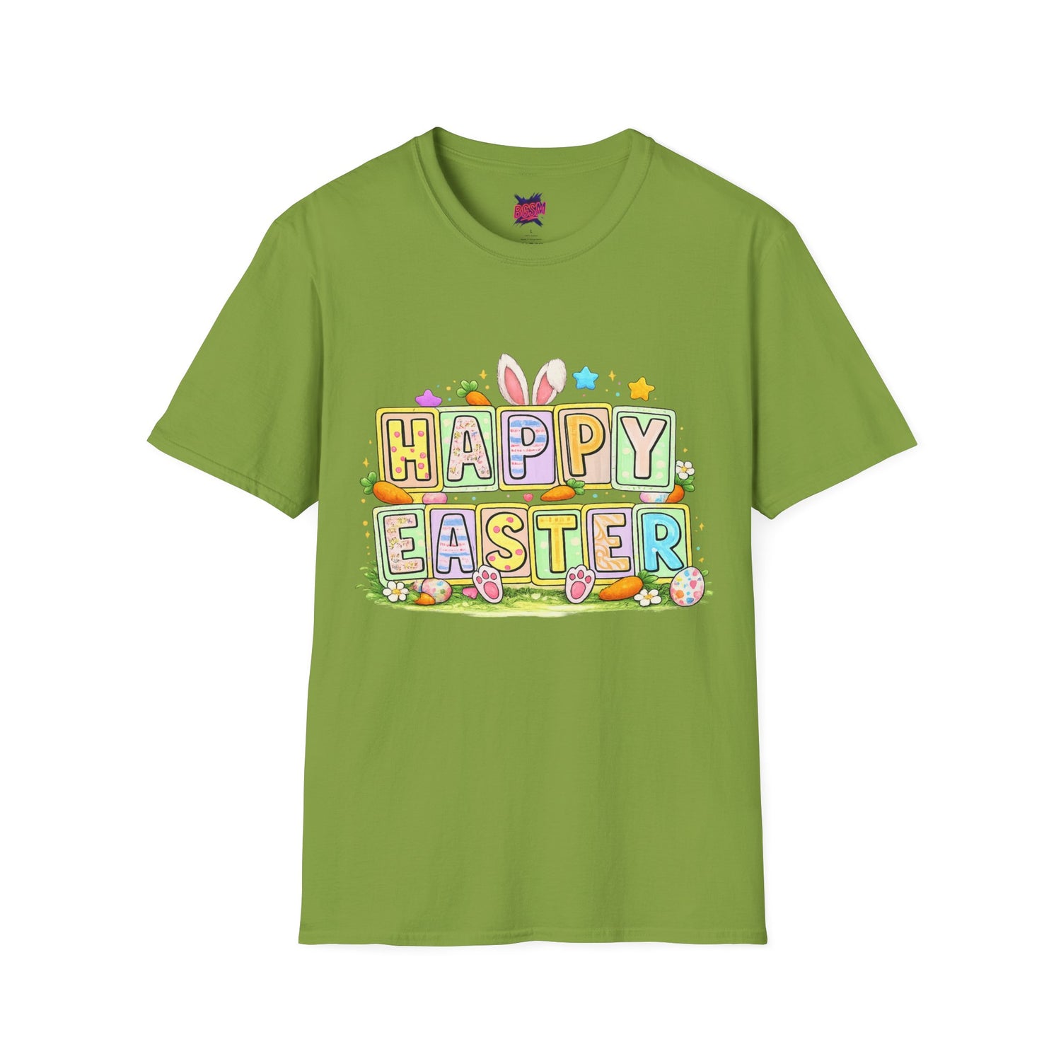 BGSM Happy Easter T-Shirt — Pastel Bunny &amp; Eggs Holiday Tee
