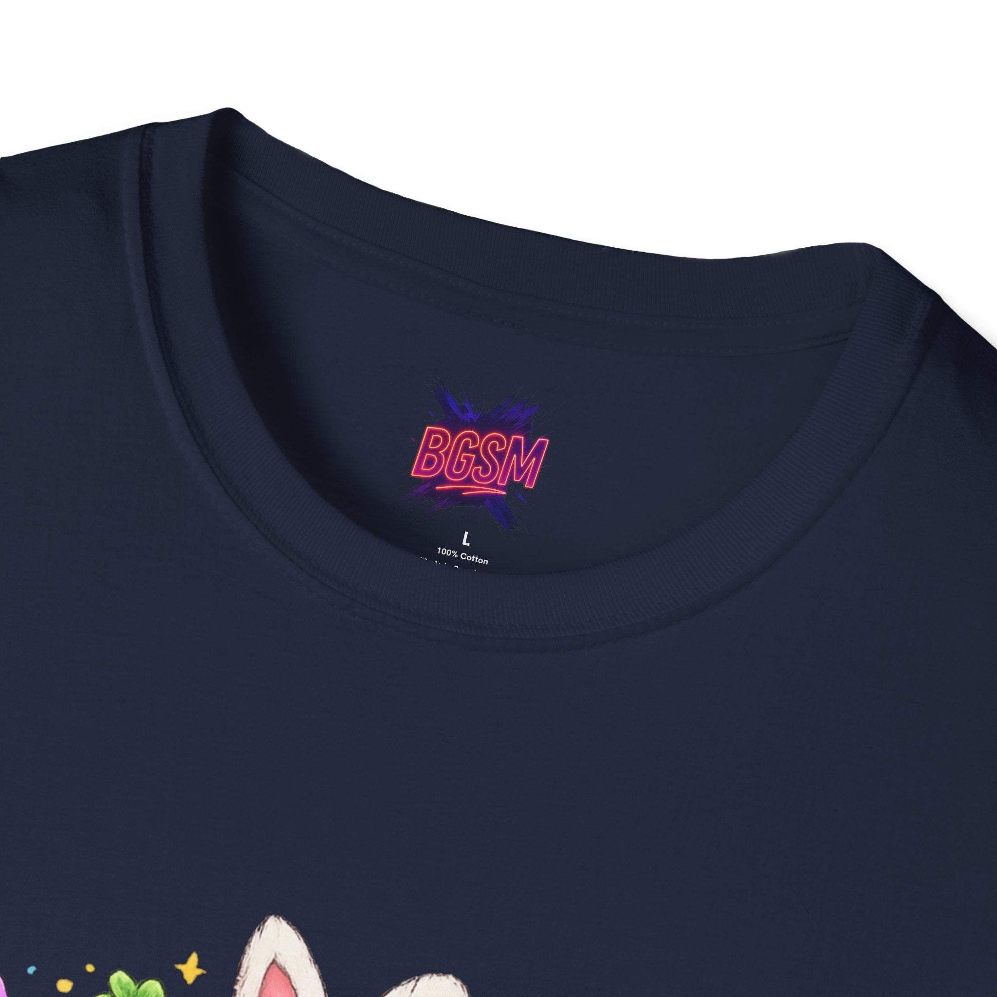 BGSM Happy Easter T-Shirt — Pastel Bunny &amp; Eggs Holiday Tee