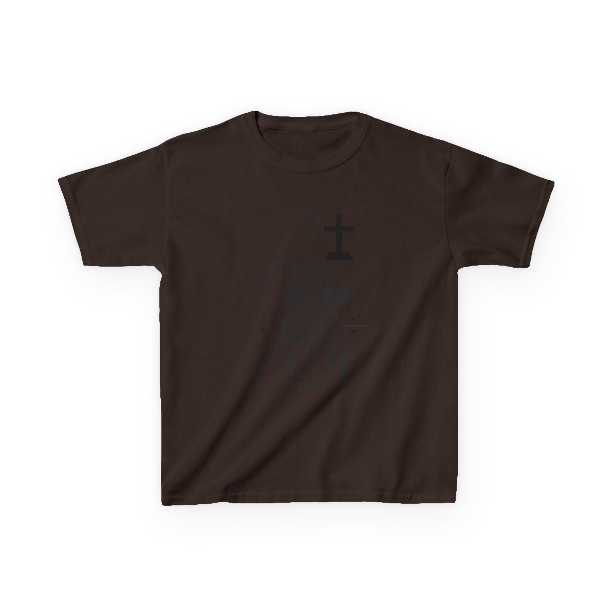 Kids Tee — "Rise Up and Pray" Christian Prayer Shirt with BGSM Back Logo