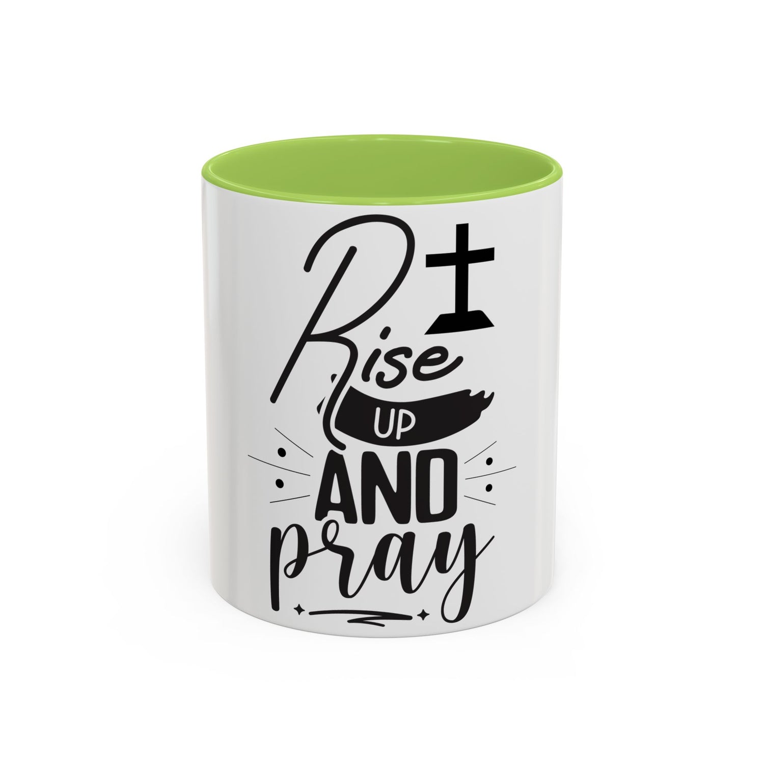 Rise Up and Pray Accent Coffee Mug – Inspirational Christian Coffee Cup