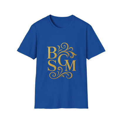 BGSM Monogram T-Shirt — Decorative Gold Front &amp; Blue Circle Back