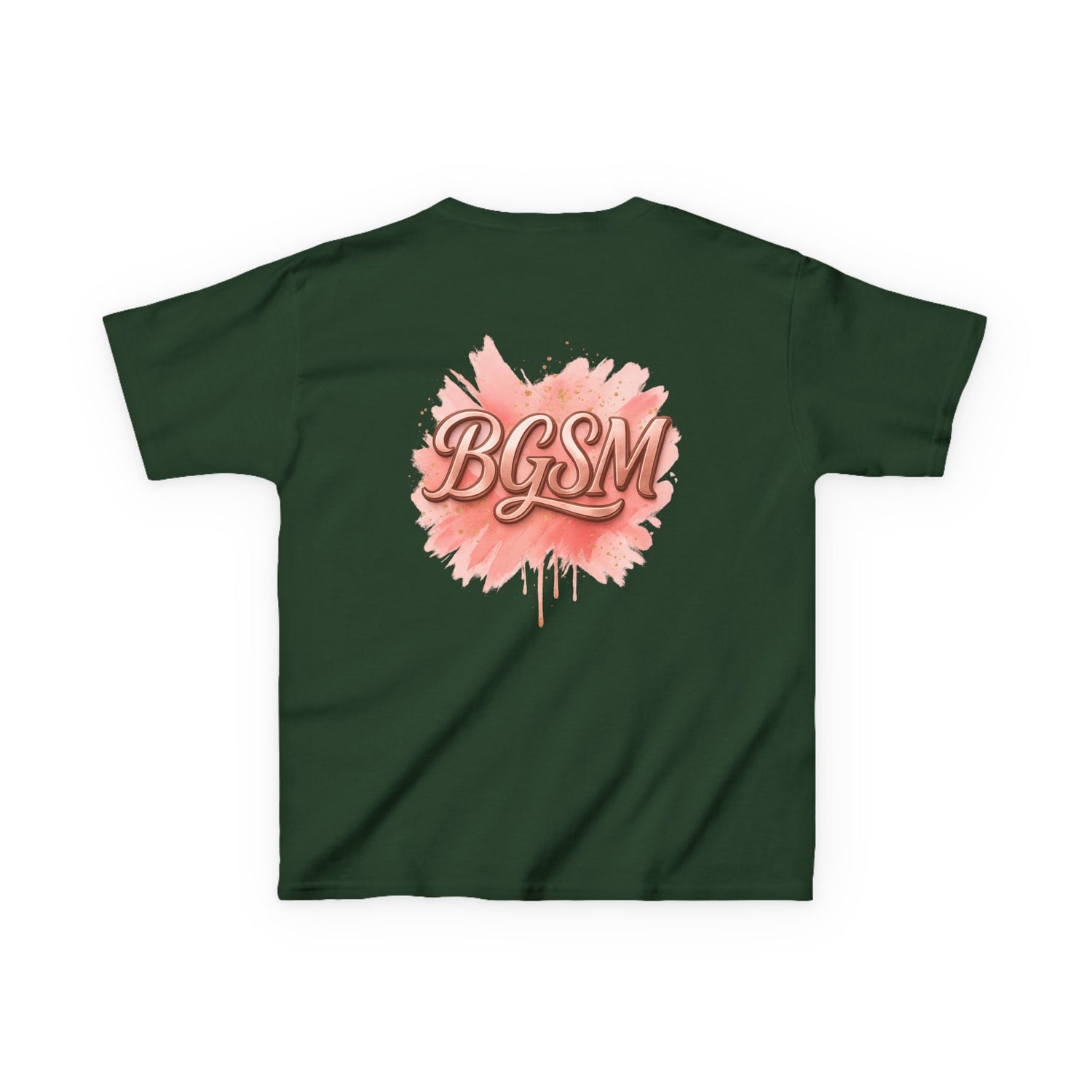 BGSM Kids T-Shirt - "Happy Easter" Colorful Block Letters Tee (Back BGSM Watercolor Accent)