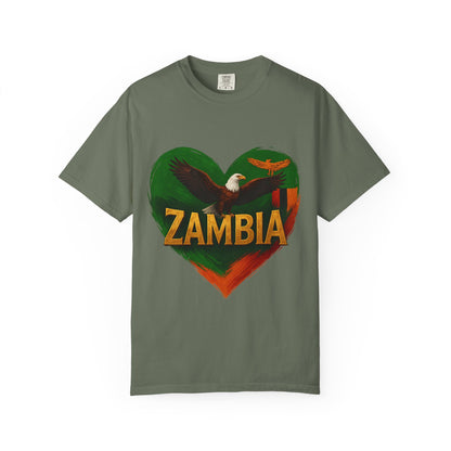 BGSM Zambia Heart Eagle T-Shirt — Patriotic Zambia Graphic Tee