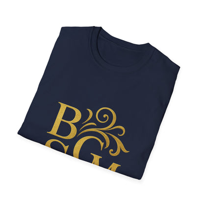 BGSM Monogram T-Shirt — Decorative Gold Front &amp; Blue Circle Back
