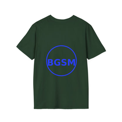 BGSM Monogram T-Shirt — Decorative Gold Front &amp; Blue Circle Back