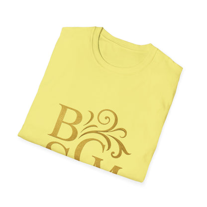 BGSM Monogram T-Shirt — Decorative Gold Front &amp; Blue Circle Back